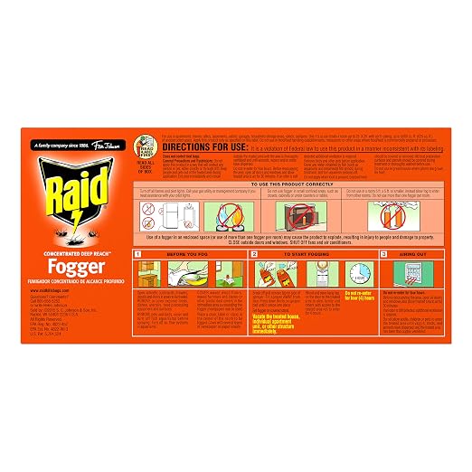 Raid Concentrated Fogger 1.5 Oz - 4 Pack W/Health and Outdoors Wipes