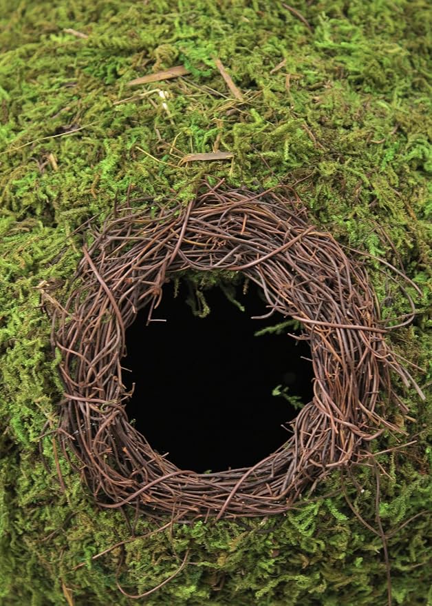 SuperMoss (56051) Woven Birdhouse – Durable Outdoor Hanging Bird House Made with Natural Moss for Wild Birds, 9.5” x 10.5” x 9.5”, Raindrop