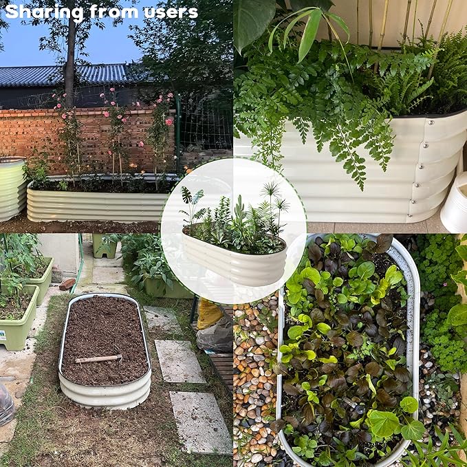 Galvanized Raised Garden Bed Kit Outdoor Metal Garden Planter Box for Backyard Gardening, Planting Vegetables, and Patio (47.2"x23.6"x11.8")