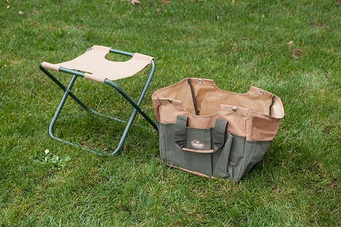Esschert Design Canvas Tool Bag and Stool Carry-all
