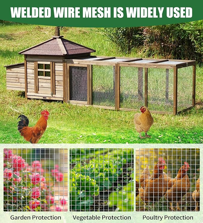 Hardware Cloth 1/4 Hot Dip Galvanized Wire Mesh Roll 23 GA Building&House Repaird Wire Fence Mesh - for DIY, Coops, Rabbit,Snake Fences, DIY Crafting,Plants Protective& Screen Mesh Silver