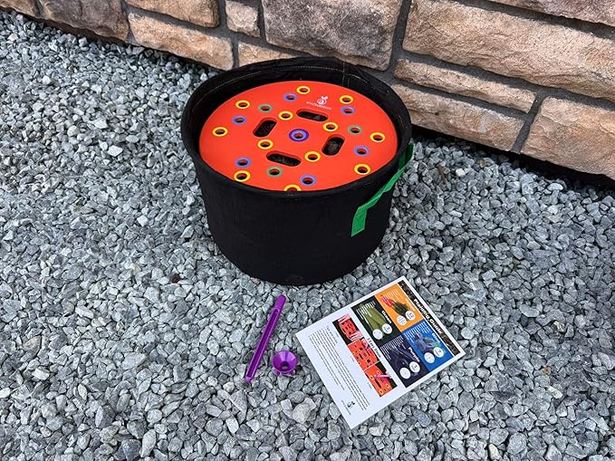 Round Seed Planting Template – Patented Color-Coded Garden Spacing Tool Kit with Seed & Seedling Spacer, Dibber with Seed Spoon & Laminated Vegetable Growing Guide