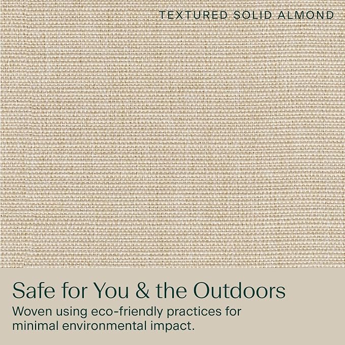 Honeycomb Outdoor Heritage Deep Seat, 23 x 25, Textured Solid Almond Chair Cushion with Removable Cover, for Patio Furniture