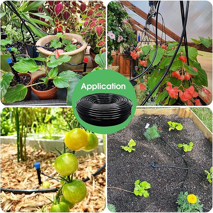 Maotong 100FT 1/4 inch Drip Irrigation Tubing Distribution Hose Tube for Garden Irrigation System