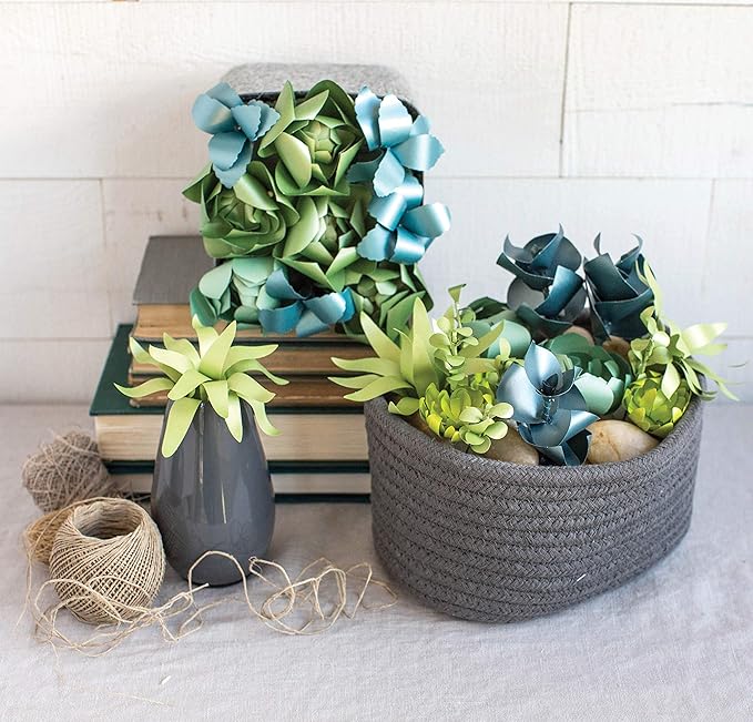 Lia Griffith Succulent Frosted Paper Plants, 6" x 6.5", Colors may vary, 23 Count