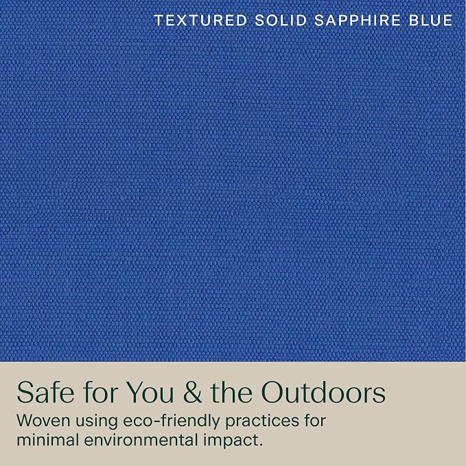 Honeycomb Outdoor Heritage Deep Seat, 24 x 23, Textured Solid Sapphire Blue Chair Cushion with Removable Cover, for Patio Furniture
