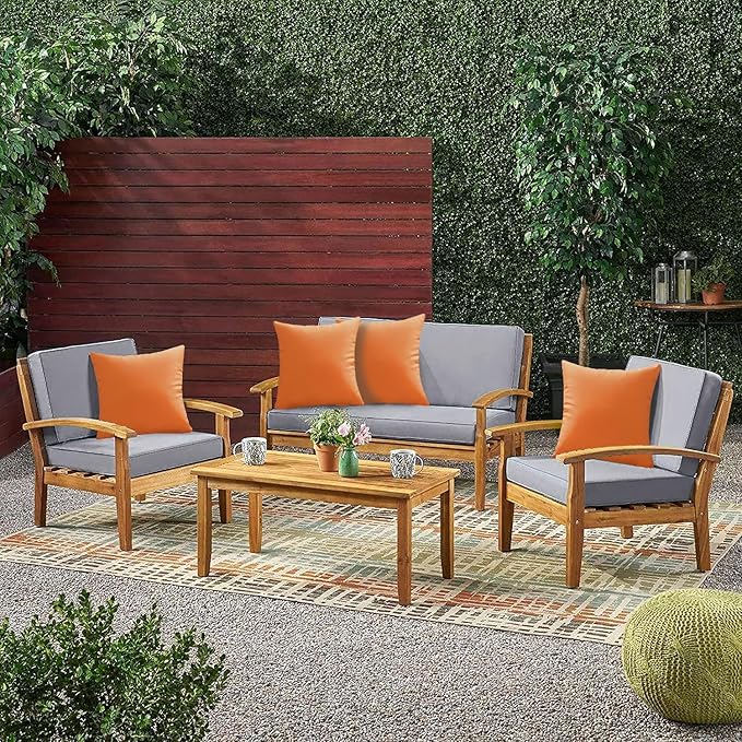 VAKADO Outdoor Waterproof Throw Pillow Covers 20X20 Set of 2 Decorative Pumpkin Patio Furniture Cushion Cases Outside Decor for Couch Garden Bench Porch