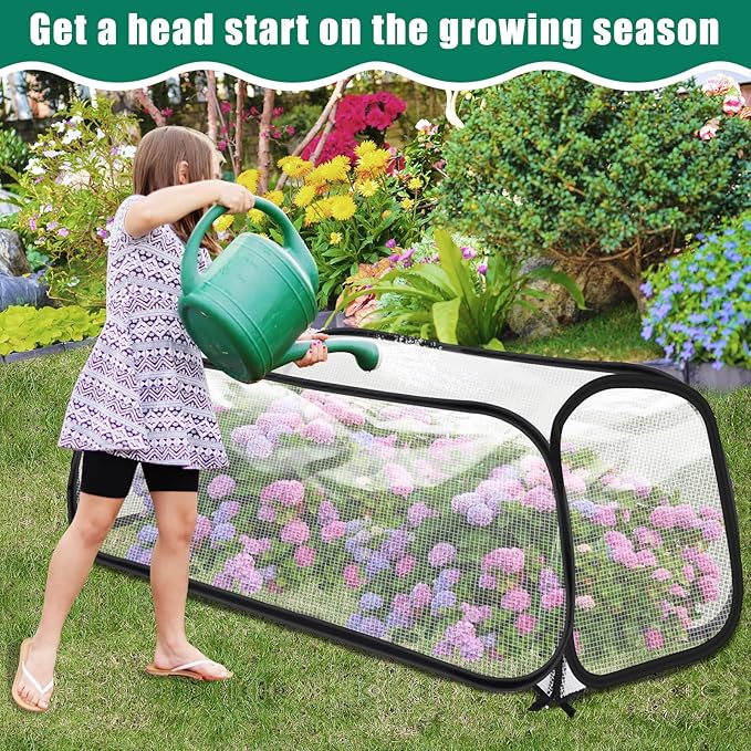 ANGAR 2PACK Garden Covers for Raised Beds, 45" X 22" X 16" Garden Row Plants Cover Accelerator, Freeze Protection Greenhouse Cover for Raised Garden Beds Protecting Seedlings Fruits Vegetable Rows