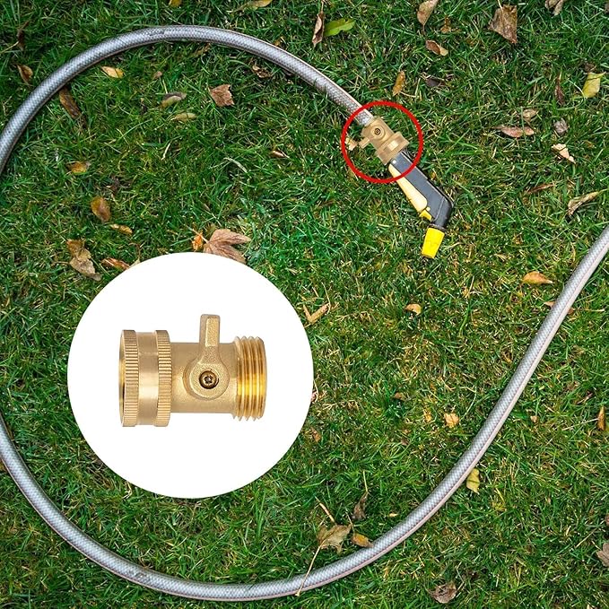 Xiny Tool Brass Garden Hose Shut Off Valve, 4 Pack Heavy Duty 3/4 Inch Solid Brass Garden Hose Shut Off Valve with 4 Extra Rubber Washers