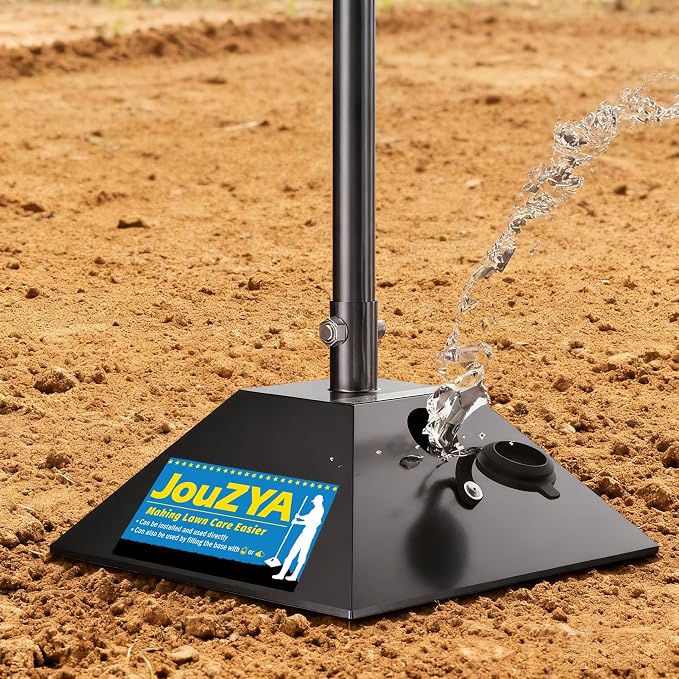 Steel Tamper 8"x8" with 49" Handle, Ground Tamper Tool Fillable Steel Base, Heavy Duty Compactor Tool Adjustable Length, Rubber Grip for Soil,Asphalt,Ground,Gravel,Paver,Yard and Blacktop Repair