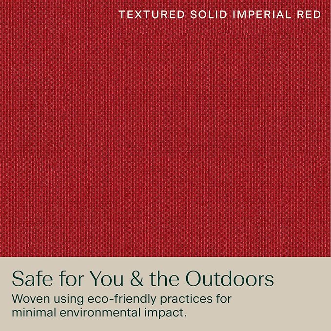 Honeycomb Outdoor Heritage Deep Seat, 24 x 23, Textured Solid Imperial Red Chair Cushion with Removable Cover, for Patio Furniture