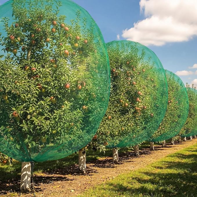 20W x 20L Ft Extra Large Fruit Tree Netting Cover with Zipper and Drawstring, Plant Protection Netting Insect Bird Barrier for Garden Cherry Trees Peach, Keep Birds Squirrels Cicadas Out