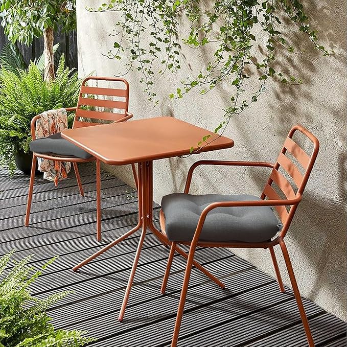 LVTXIII Outdoor Seat Cushions Seasonal Tufted Chair Cushions, Patio Chair Pads for Dining Chairs, Office Armchairs and Garden Furniture Decoration (Round Back, 19”x19”x4”, Grey Textured, 2 Pack)
