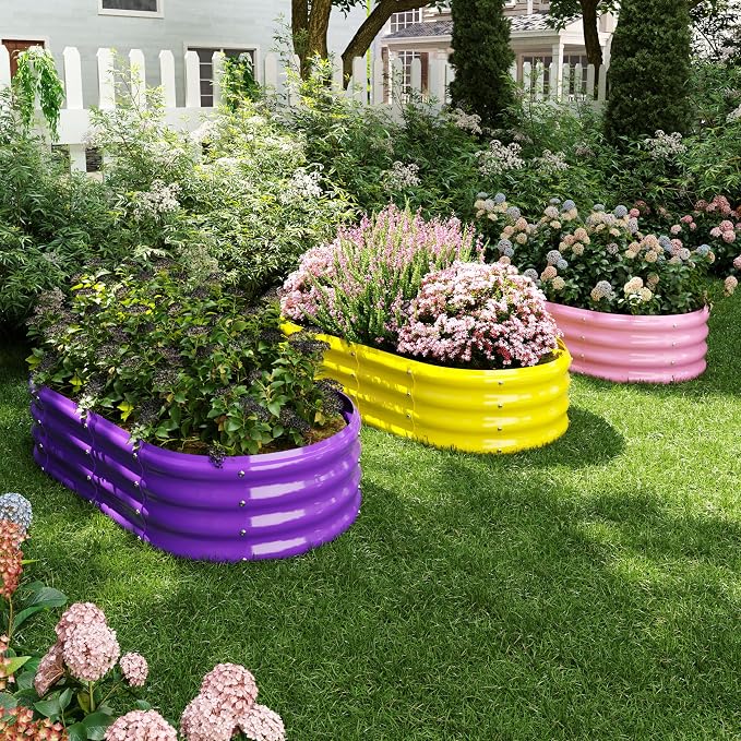 ZFHgarden Galvanized Metal Planter Raised Garden Bed Kit for Gardening Outdoor,8x2x1ft Planter Grow Garden Box Raised Flower Bed,Long Vegetable Clearance Herb Raised Garden Beds for Gardening