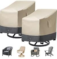 Extra Heavy Duty Outdoor Chair Covers Waterproof - 2 Pack Patio Furniture Covers for Outdoor Swivel/ Rocking Chair/ Adirondack Chairs - Outdoor Seat Cover with Air Vents, 33"W x 35"D x 38.5"H
