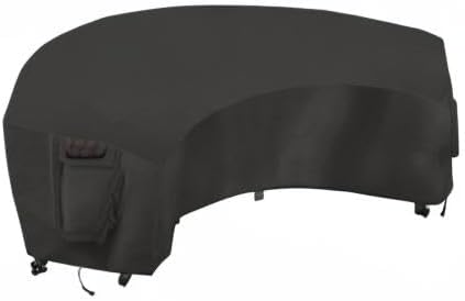 OutdoorLines Waterproof Curved Outdoor Sectional Cover - UV Resistant Windproof Patio Sectional Sofa Covers for Deck, Lawn and Backyard, Heavy Duty Furniture Covers (150Lx36Dx38Hx112FL, Black)