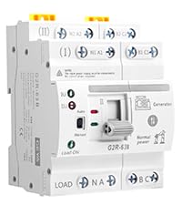 63Amp 220V AC Mini ATS Automatic/Manual Transfer Switch, 4Pole G2R Solar Auto Dual Power Changeover Switch for Home, Din Rail Mounted 50/60Hz CE Certified for Rv, Lv, Cn Public/Backup Power