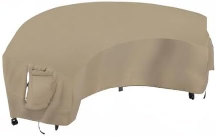 OutdoorLines Waterproof Curved Outdoor Sectional Cover - UV Resistant Windproof Patio Sectional Sofa Covers for Deck, Lawn and Backyard, Heavy Duty Furniture Covers (150Lx36Dx38Hx112FL, Camel)