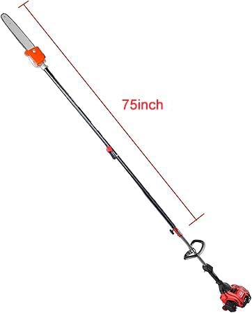 75 inch Pole saw Attachment and Extension Pole Attachment Compatible with kobalt ryobi Greenwork Gtroy-Belt and another most bland's power head and attachment (Black）