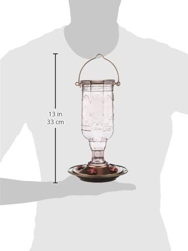 More Birds Amethyst Jewel Hummingbird Feeder - 77IN - 20 Fl Oz Nectar Capacity - Hummingbird Feeder for Outdoors - Feed 5 Hummingbirds - Vintage Design - Bird Backyard DÃcor
