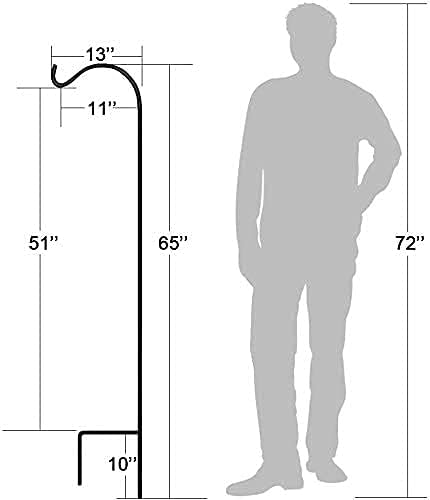 BEAU JARDIN 4 Pack Solid Shepherds Hook 65in Tall One Piece Structure No Assembly Required 1/2in Thick Heavy Duty Shepards Hook for Bird Feeders Pole Garden outdoor Plants Lanterns Wedding Metal BG396