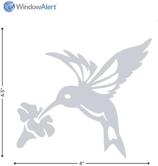 WindowAlert Hummingbird Anti-Collision Decal 4 Pack - UV-Reflective Window Decal to Protect Wild Birds from Glass Collisions - Made in The USA