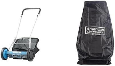 American Lawn Mower Company 20-Inch 5-Blade Walk Behind Reel Mower with Grass Catcher and Storage Cover Bag Bundle