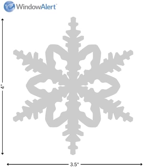 WindowAlert Snowflake Large Starter Pack - Bird Strike Prevention Decals (12 Envelopes) with UV Tester Flashlight & Application Squeegee - Made in USA