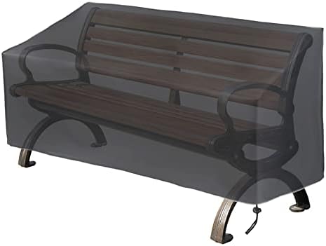 Hoypeyfiy Patio Bench Cover,Furniture Bench Cover,Waterproof Windproof Oxford Fabric Bench Cover for Furniture (Black)