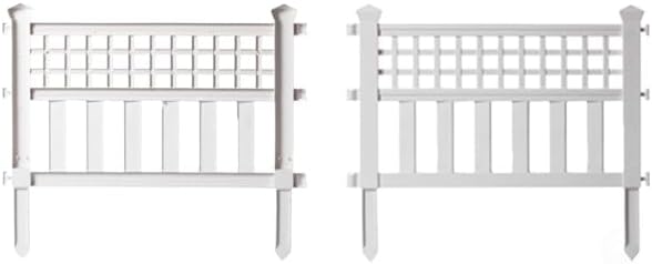 Gardenised Plastic Outdoor Decor Garden Flower Edger Fence, Border, Set of 4 Panels, White