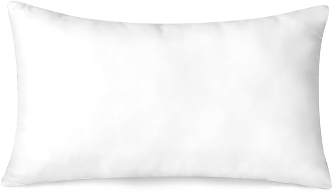 OTOSTAR Outdoor Throw Pillow Inserts - Pack of 1 Water Resistant Cushion Inner Pads for Patio Garden Coffee House Decorative Waterproof Pillow Inserts 12x20 Inch -White