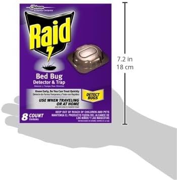 Raid Bed Bug Detector & Trap Early Detection and Monitoring for Home or Travel,8 Count (Pack of 6)