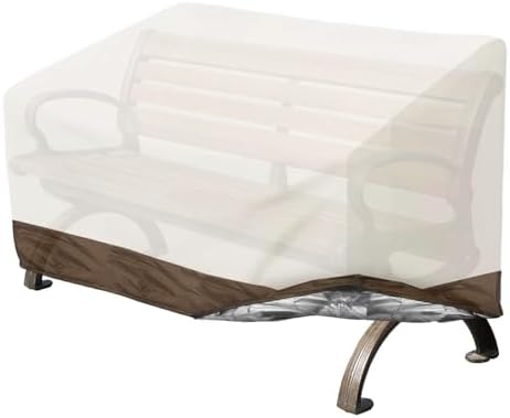 Hoypeyfiy Patio Bench Cover,Furniture Bench Cover,Waterproof Windproof Oxford Fabric Bench Cover for Furniture (White)