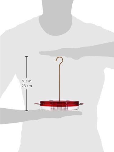 Naturesroom Birds Choice Hummerfest 12 oz Hanging Hummingbird Feeder - NP1002, Red, Plus Bonus Pack of Nectar