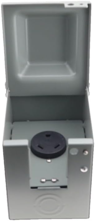30 Amp 125 Volt RV Power Outlet Box, Enclosed Lockable Weatherproof NEMA TT-30R Outdoor Electrical Receptacle Panel for RV Camper Travel Trailer Motorhome Electric Car Generator