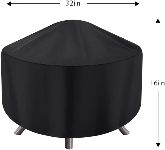 Round Fire Pit Cover for 22-32 Inch Firepit, Heavy Duty Outdoor Patio Fireplace Covers - Waterproof Dustproof Anti UV and Tear Resistant