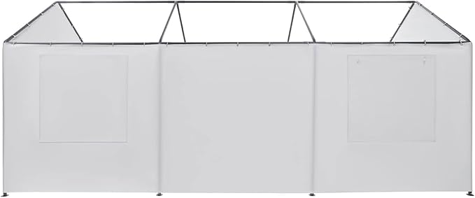 Carport Replacement Sidewall Replacement Sidewall Tarp Top for 10' x 20' Carport Frame Replacement Side Wall Cover Top Cover and Frame Not Included (White)