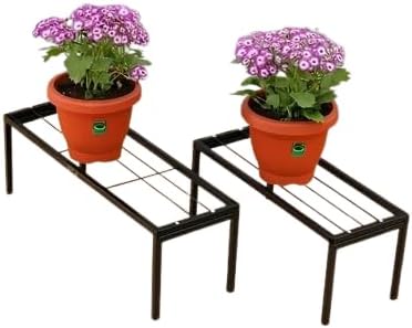 Metal Plant Stand for Garden – Stylish Indoor/Outdoor Plant Container, Modern Design for Home & Garden Decor, Set of 2, Durable & Elegant