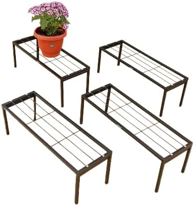 Metal Plant Stand for Garden – Stylish Indoor/Outdoor Plant Container, Modern Design for Home & Garden Decor, Set of 4, Durable & Elegant