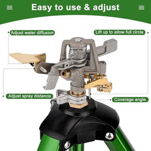 2 Packs Tripod Sprinkler and 1 Pack Sprinkler Head