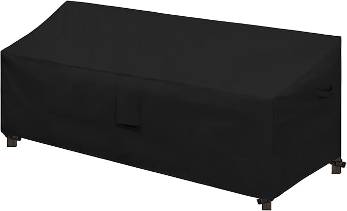 Easy-Going Waterproof Patio Sofa Cover UV Resistant 4 Seater Outdoor Sofa Cover Weatherproof Lawn Patio Furniture Cover with Tape Sealed Seam (104Wx32.5Dx33H inch, Black)