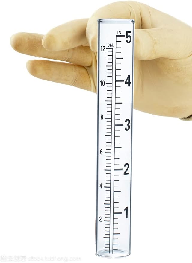 YZDTECH Plastic rain Gauge Replacement Tube, 5'' Capacity rain gauges Replacement Tubes Plastic for Yard Garden Outdoor Home, with Tube Brush, Best Rated