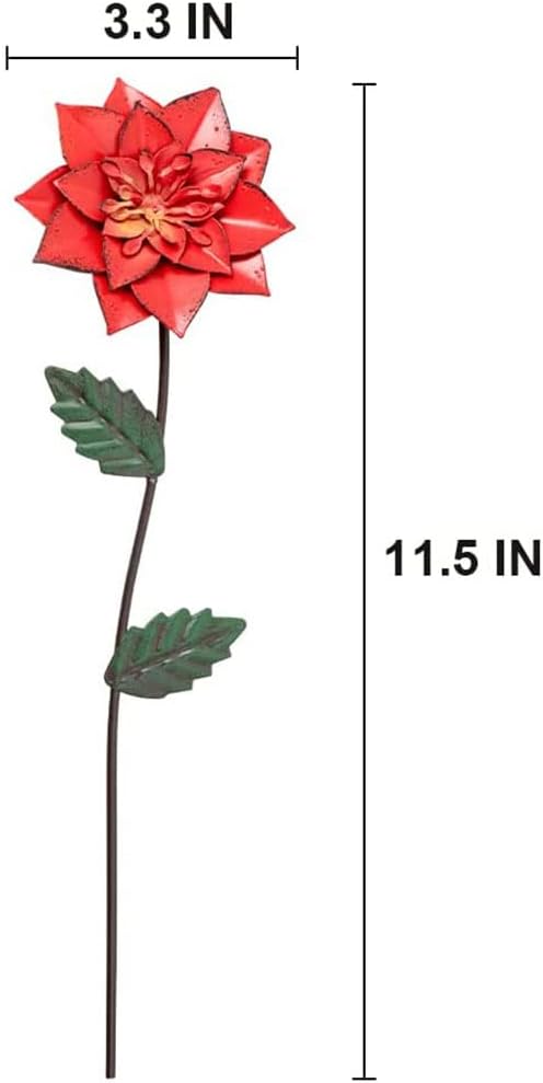 YEAHOME Garden Decor for Outside, 6 Pack Flower Garden Stakes Outdoor Decor Metal Shaking Head Yard Art, Weather Proof Flower Stakes for Yard Porch Lawn Pathway Pot Decorations(Multi-Color)
