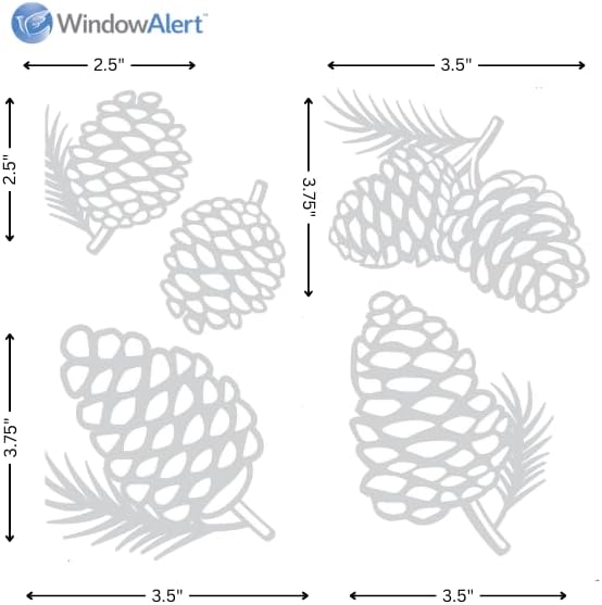 WindowAlert Pinecone Anti-Collision Decal - UV-Reflective Window Decal to Protect Wild Birds from Glass Collisions - Made in The USA