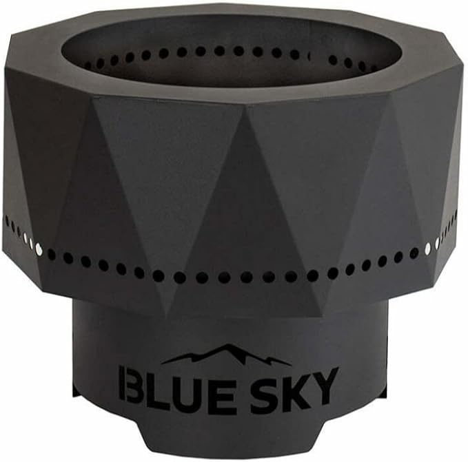 Blue Sky Outdoor Living Ridge Portable Fire Pit, Portable Smokeless Fire Pit with Carrying Bag, Black