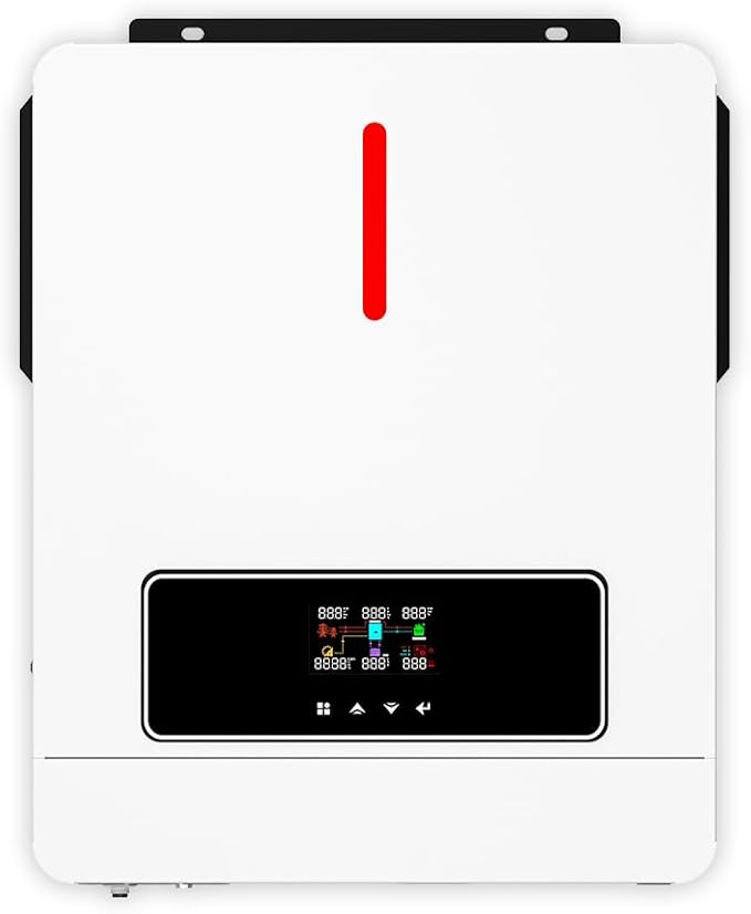 Y&H 3600W Hybrid Solar Inverter DC 24V to AC 110/120V Pure Sine Wave, w/ 120A MPPT Controller, Dual AC Output, Max 4200W PV Input, Lead-Acid/Lithium/Battery-Free Use, for Home Backup, RV, Off-Grid