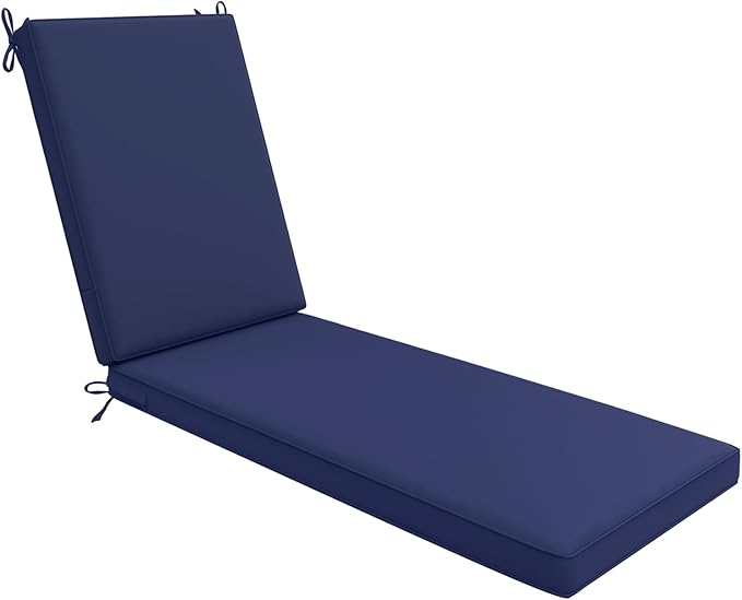 AAAAAcessories Outdoor Chaise Lounge Cushions, Fade-Resistant, Waterproof Patio Furniture Replacement Cushions, 80" x 26" x 3", Blue