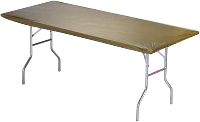 Kwik-Covers 6' Rectangle Plastic Table Covers 30" x 72", Bundle of 5 (Metallic Gold)