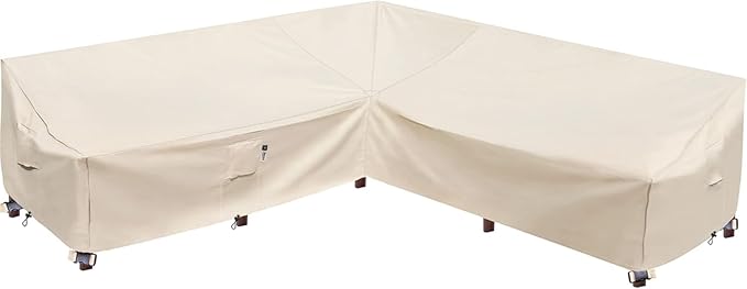 Outdoor Sectional Cover, Heavy Duty Patio Furniture Cover, 100"X100" Waterproof 600D Patio Sectional Protector, L-Shape Lawn Outdoor Furniture Covers