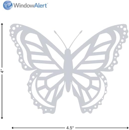 WindowAlert Butterfly Large Starter Pack - Bird Strike Prevention Decals (12 Envelopes) with UV Tester Flashlight & Application Squeegee - Made in USA